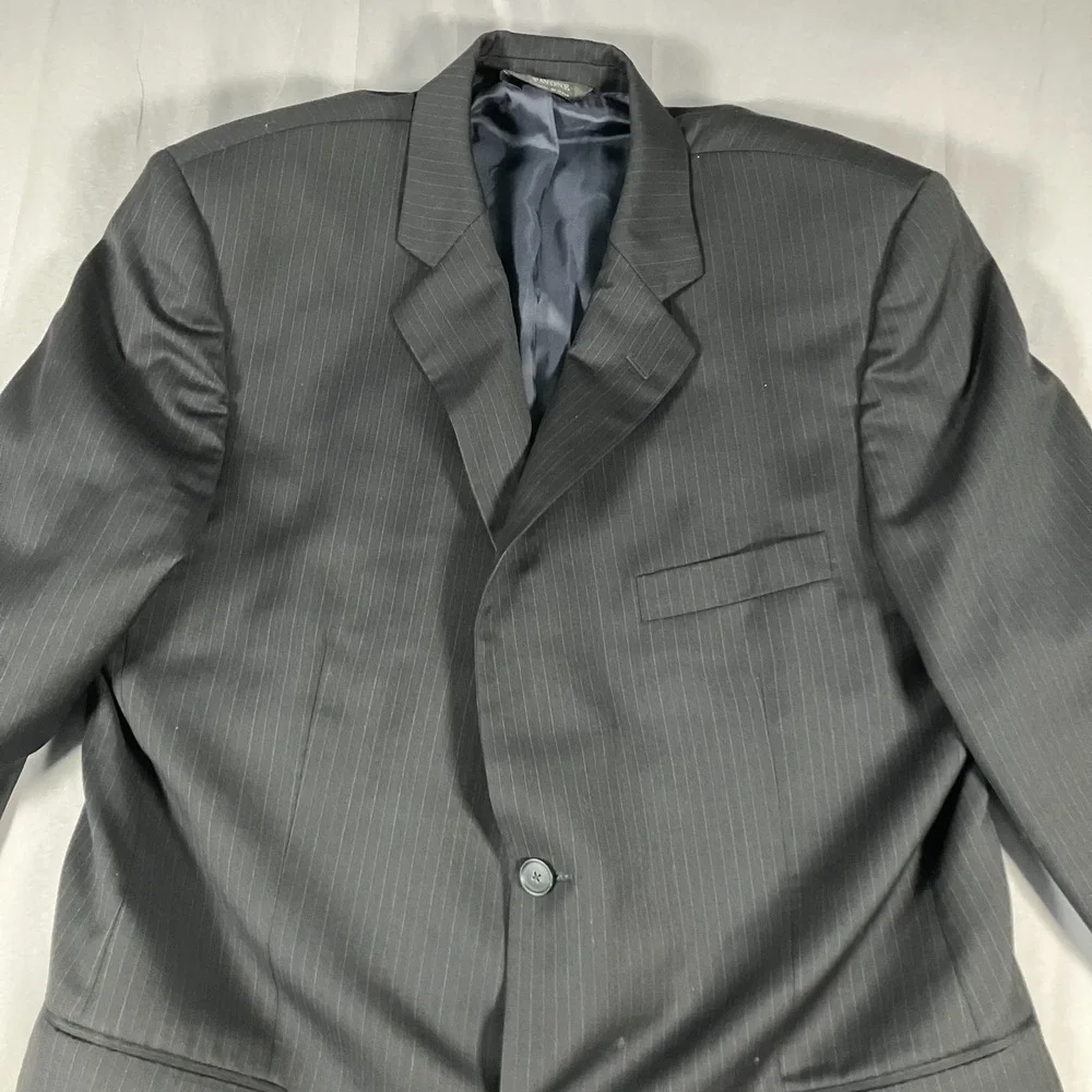 Pavone Mens 44L Pinstripe Blazer‎ Sport Coat 100% Worsted Wool Italy